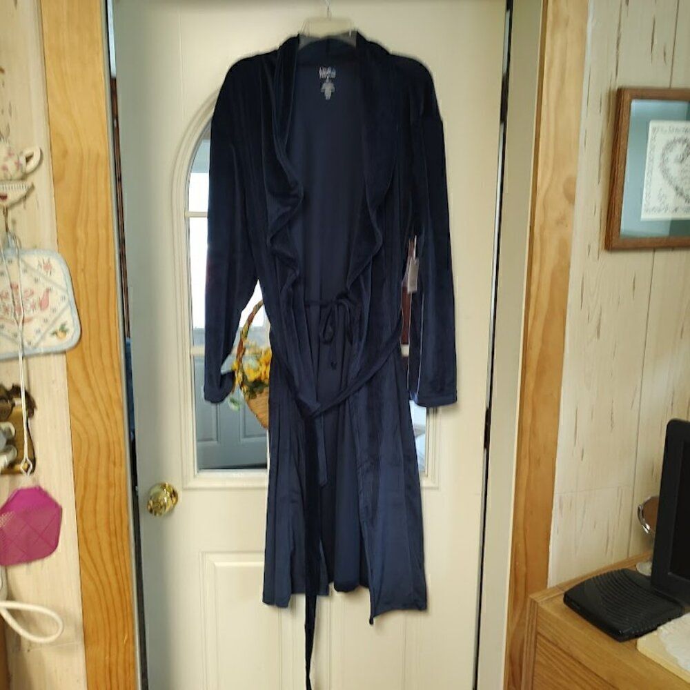 New Croft & Barrow Navy Blue Super Soft Robe With Tie Size Men's XL